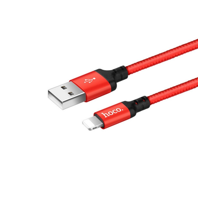 Кабель Hoco X14 Times speed Lightning charging cable,(L-1M) Red & Black (X14)
