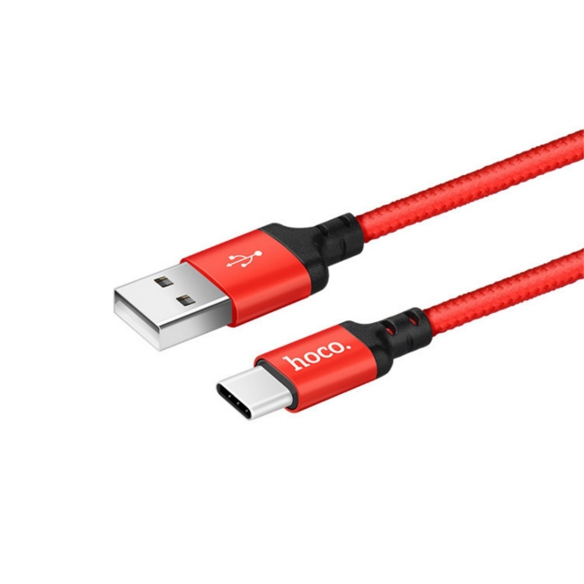 Кабель Hoco X14 Times speed Type-c charging cable, ( L-1M ) Black & Red