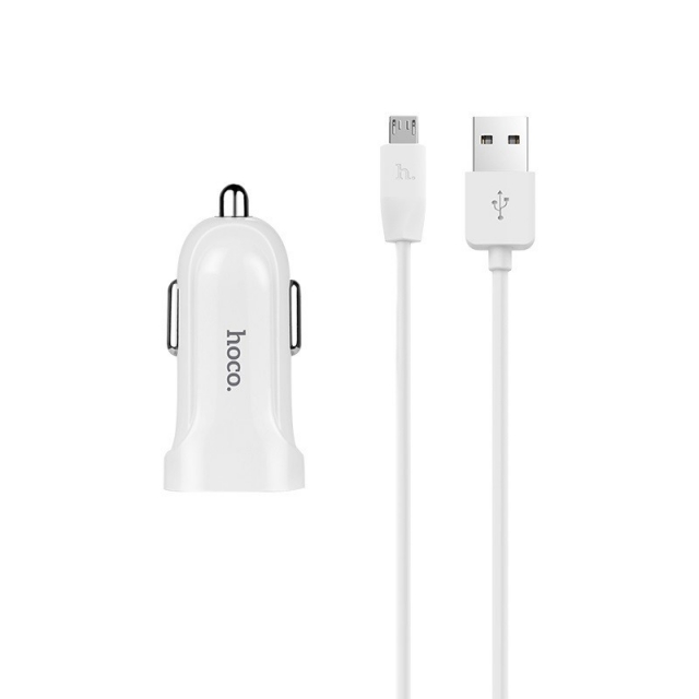 АЗП Hoco Z2 Car charger set with Micro cable 1USB 1.5A White