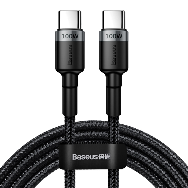 Кабель Baseus Cafule Cable Type-C For Type-C PD2.0 100W flash charging (20V 5A) 2m Gray+Black (CATKLF-ALG1)