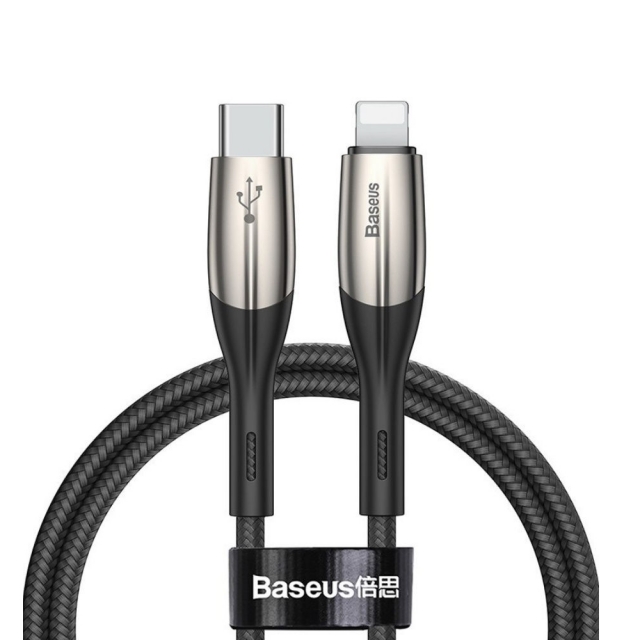 Кабель Baseus Horizontal Data Cable Type-C to iP PD 18W 1m Black (CATLSP-01)