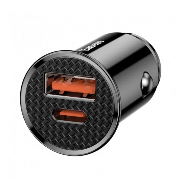 АЗП Baseus Circular Plastic A + C 30W PPS Car Charger Black