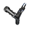 АЗП Baseus Y type dual USB + cigarette lighter extended car charger Black