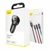 АЗУ Baseus Digital Display Dual USB 4.8A Car Charger with 3-in-1 Cable USB 1.2M Grey (TZCCBX-0G)