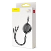 Кабель Baseus Golden Loop Three-in-One Elastic Data Cable USB for M + L + T 3.5A 1.2m Black