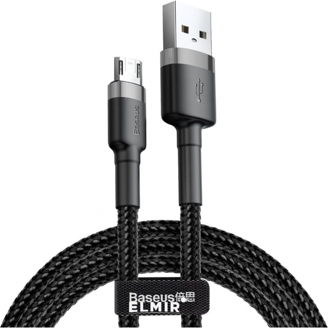 Кабель Baseus cafule Cable USB For Micro 2A 3m Gray+Black (CAMKLF-HG1)