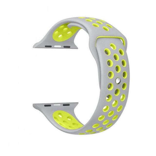 Ремешок Nike Sport Apple Watch 42/44/45/46/49 mm Gray+Yellow (3)