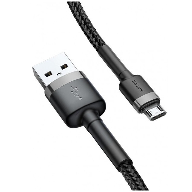 Кабель Baseus cafule Cable USB For Micro 2.4A 1M Gray+Black (CAMKLF-BG1)