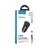 АЗП Hoco Z39 Farsighted dual port QC3.0 Car charger set ( Lightning ) Black