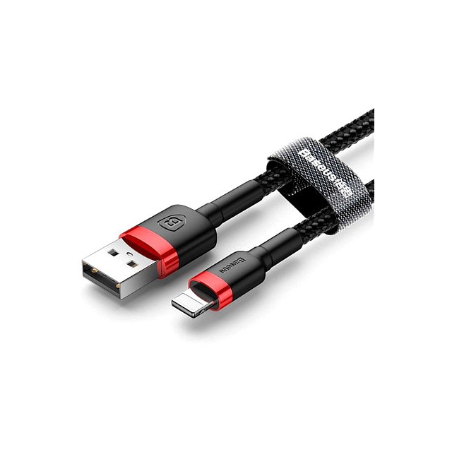 Кабель Baseus cafule Cable USB For lightning 2.4A 1M Red+Black (CALKLF-B19)