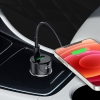 АЗП Hoco Z42 Light road dual port digital display PD20W + QC3.0 car charger Black