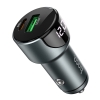 АЗП Hoco Z42 Light road dual port digital display PD20W + QC3.0 car charger Metal Gray