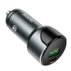 АЗП Hoco Z42 Light road dual port digital display PD20W + QC3.0 car charger Metal Gray