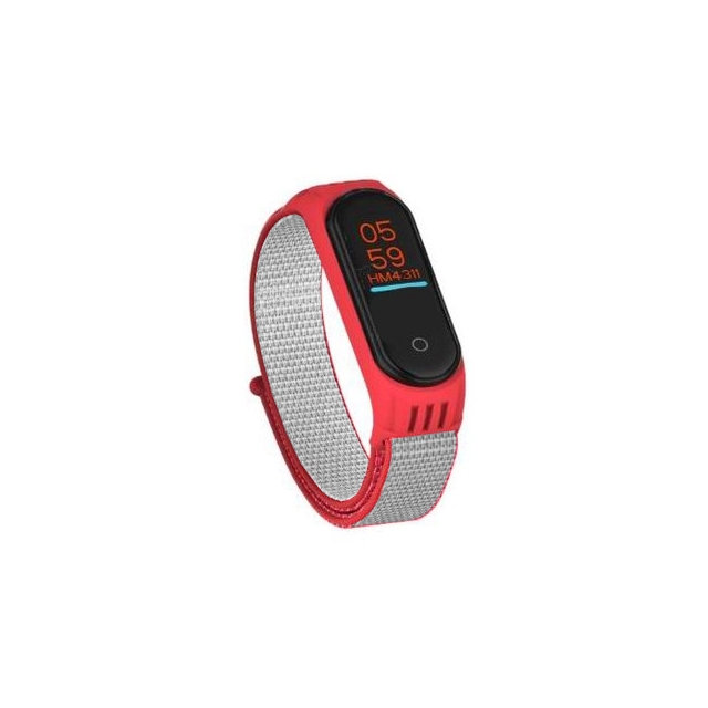 Ремешок Nylon Mi Band 5/6 Red Pink (18)