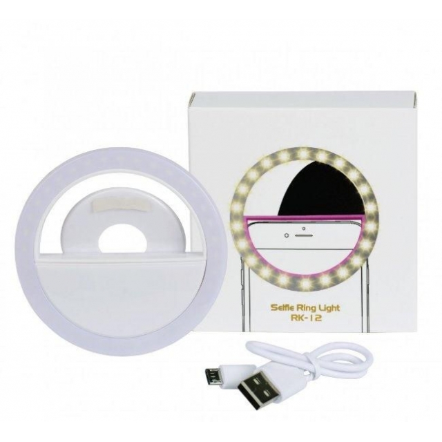Світлодіодне селфі кільце Selfie Ring Light RK - 12 White