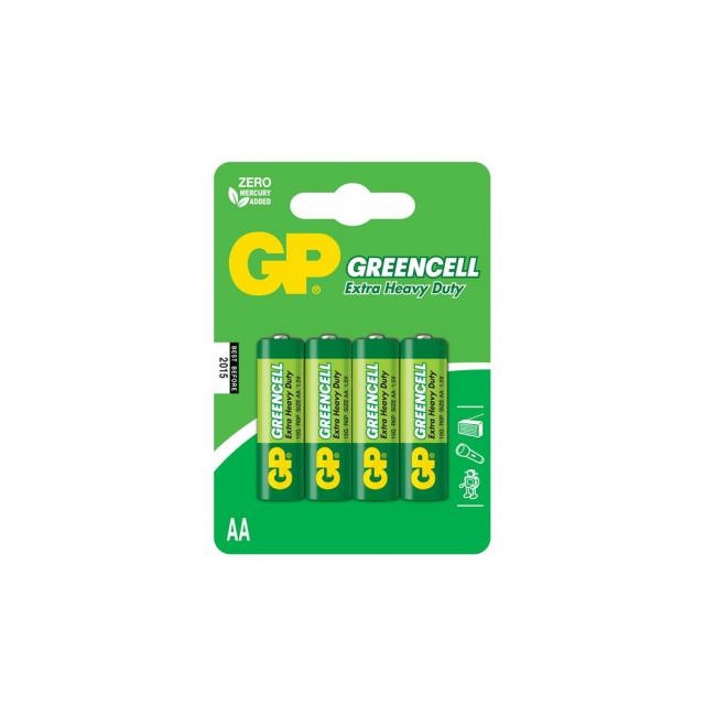 Батарейки GP GREENCELL 1.5V 15G-U4 Солевые R6, AA 4 шт. (15G-U4)