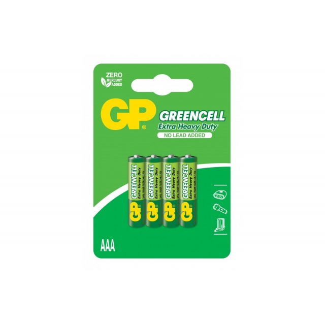 Батарейки GP GREENCELL 1.5V 24G-U4 Солевые R03, AAA 4 шт. (24G-U4)