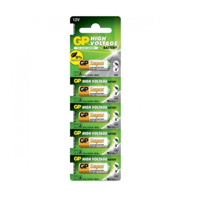 Батарейки GP ALKALINE 12.0V 23AE-U5 Щелочные A23, MN21, V23GA 5 шт. (23AE-U5)
