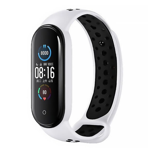 Ремінець Nike Sport Mi Band 5/6 White/Black
