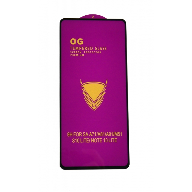 Захисне скло OG Samsung A71/A80/M51/M62/F62/S10 Lite/Note10 Lite Black