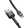Кабель Baseus cafule Cable USB For Micro 2.4A 0.5M Gray+Black (CAMKLF-AG1)