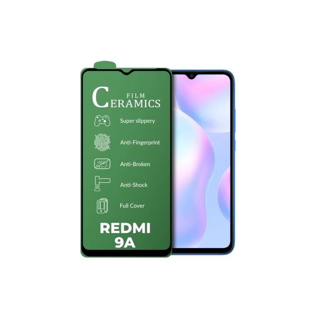 Защитное стекло Ceramic Xiaomi Redmi 9/9A/9C/10A/Poco C31 Black
