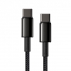 Кабель Baseus Tungsten Gold Fast Charging Data Cable Type-C to Type-C 100W 2m Black (CATWJ-A01)