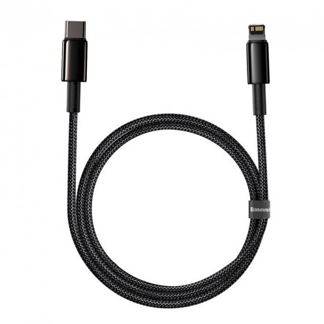 Кабель Baseus Tungsten Gold Fast Charging Data Cable Type-C to iP PD 20W 1m Black