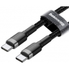 Кабель Baseus Cafule Cable Type-C For Type-C PD2.0 60W flash charging data line (20V 3A) 2m Gray+Black (CATKLF-HG1)