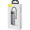 USB-хаб Baseus Metal Gleam Series 8-in-1 Multifunctional Type-C HUB Docking Station Gray (CAHUB-CV0G)