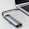 USB-хаб Baseus Metal Gleam Series 8-in-1 Multifunctional Type-C HUB Docking Station Gray (CAHUB-CV0G)
