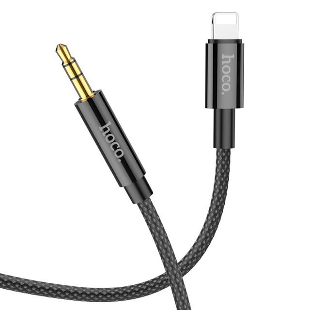 Кабель Hoco AUX UPA19 digital audio conversion cable Lightning Black
