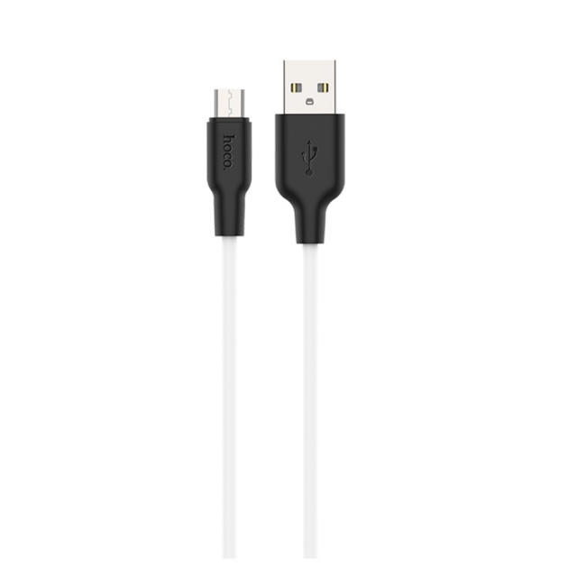 Кабель Hoco X21 Plus Silicone charging cable for Micro 1m Black&White (X21)