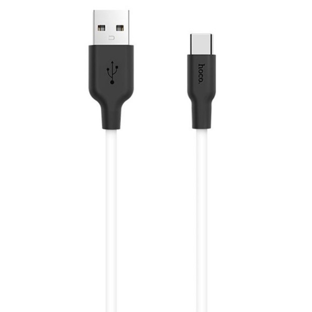 Кабель Hoco X21 Plus Silicone charging cable for Type-C 1m Black & White