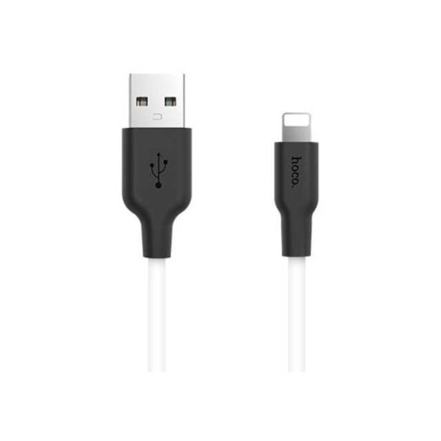 Кабель Hoco X21 Plus Silicone charging cable Lightning 2m Black&White (X21)