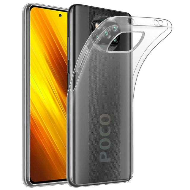 Чехол Silicone Case WS Xiaomi Poco X3/X3 NFC Прозрачный