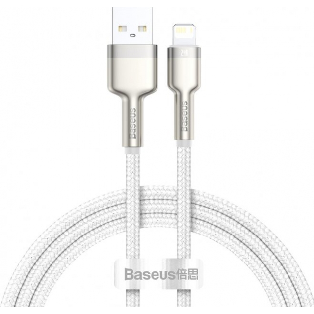 Кабель Baseus Cafule Series Metal Data Cable USB to Lightning 2.4A 1m White (CALJK-A02)