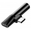Адаптер Baseus L41 Type-C (input) for Type-C female connectors + 3.5 mm female Black (CATL41-01)