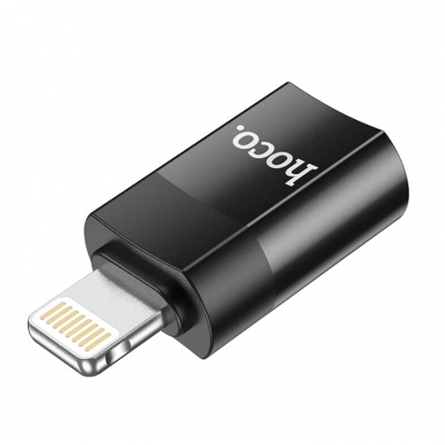 Адаптер Hoco UA17 Lightning Male to Type-C female USB2.0 adapter Black (UA17)