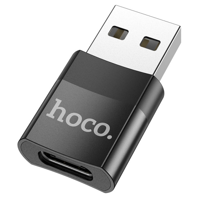 Адаптер Hoco UA17 USB Male to Type-C female USB 2.0 adapter Black (UA17)
