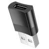 Адаптер Hoco UA17 USB Male to Type-C female USB 2.0 adapter Black (UA17)