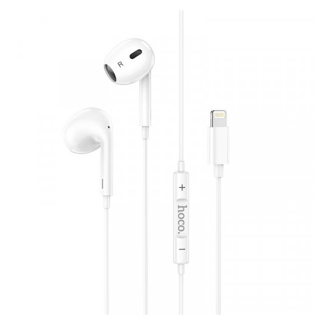 Наушники Hoco M1 Max crystal earphones Lightning with mic White (M1 Max)