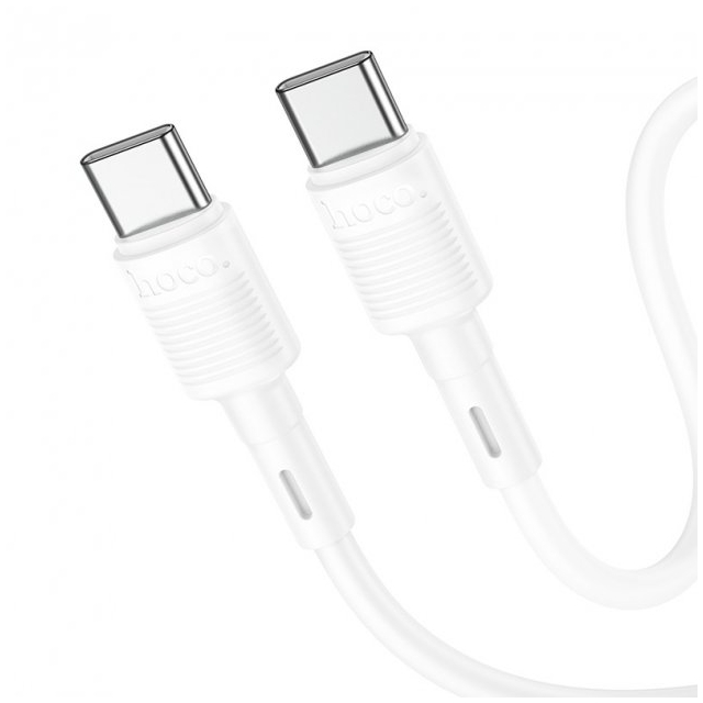 Кабель Hoco X83 Type-C to Type-C Victory 60W charging data cable White (X83)