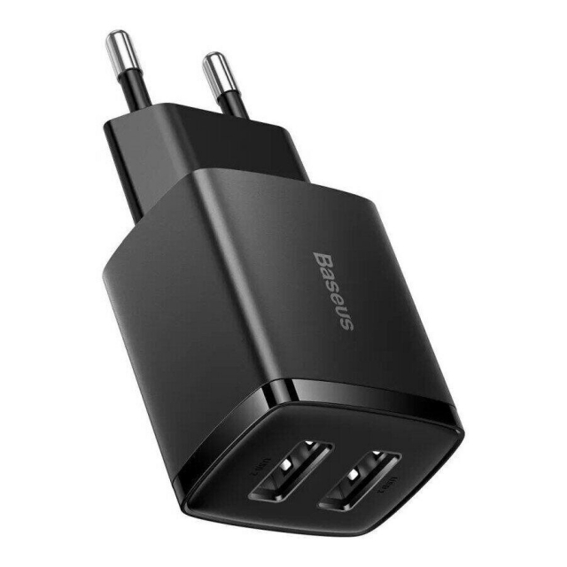 СЗУ Baseus  Compact  Charger 2U 10.5W EU Black (CCXJ010201)