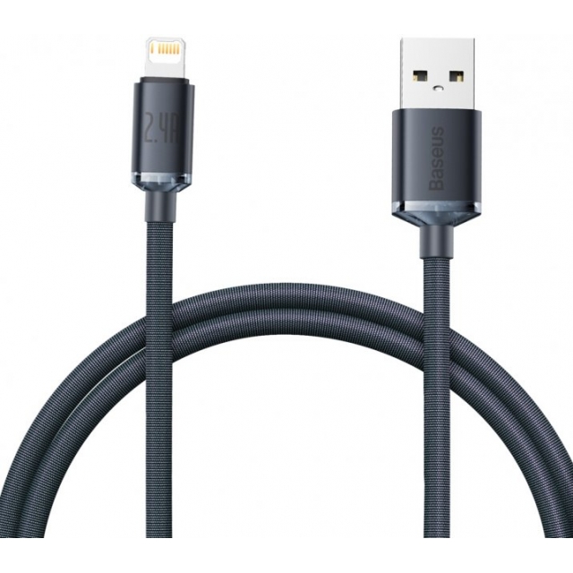 Кабель Baseus Crystal Shine Series Fast Charging Data Cable USB to Lightning 2.4A 2m Black (CAJY000101)