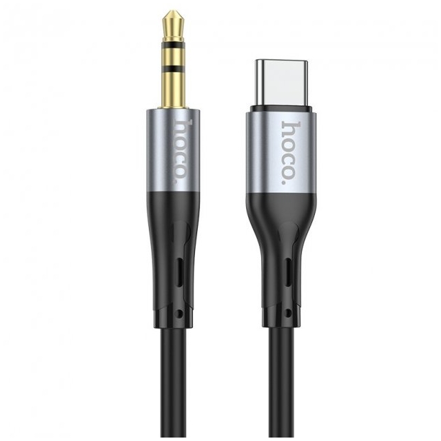 Кабель Hoco UPA22 Type-C silicone digital audio conversion cable Black (UPA22)