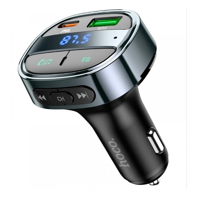 FM-трансмиттер Hoco E70 PD30W+QC3.0 car BT FM transmitter Black (E70)
