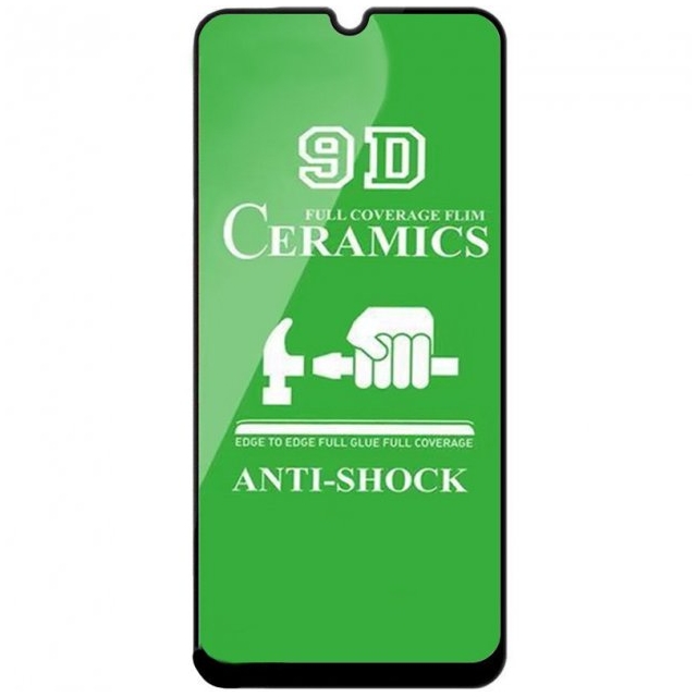 Защитное стекло Ceramic Xiaomi Redmi 10C/Redmi 12C/Redmi 10 Power/Redmi A3/Redmi A3x/Poco C40/Poco C55/Poco C61 Black