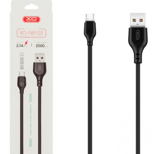 Кабель XO NB103 Bell usb cable Micro 2m Black
