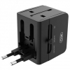 Мережевий фільтр XO WL01 charger can use for all countries for UK, EU, US Black